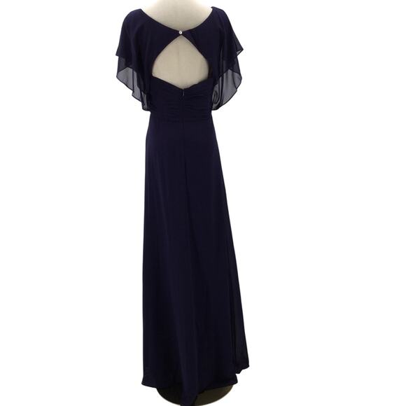AW BRIDAL 16 2X plus dark navy blue bridesmaid formal gala party maxi NEW B24 - Picture 2 of 9